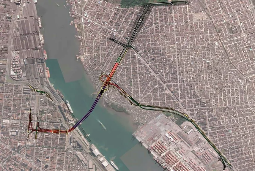 Duas empresas estrangeiras disputam leilão do túnel Santos-Guarujá