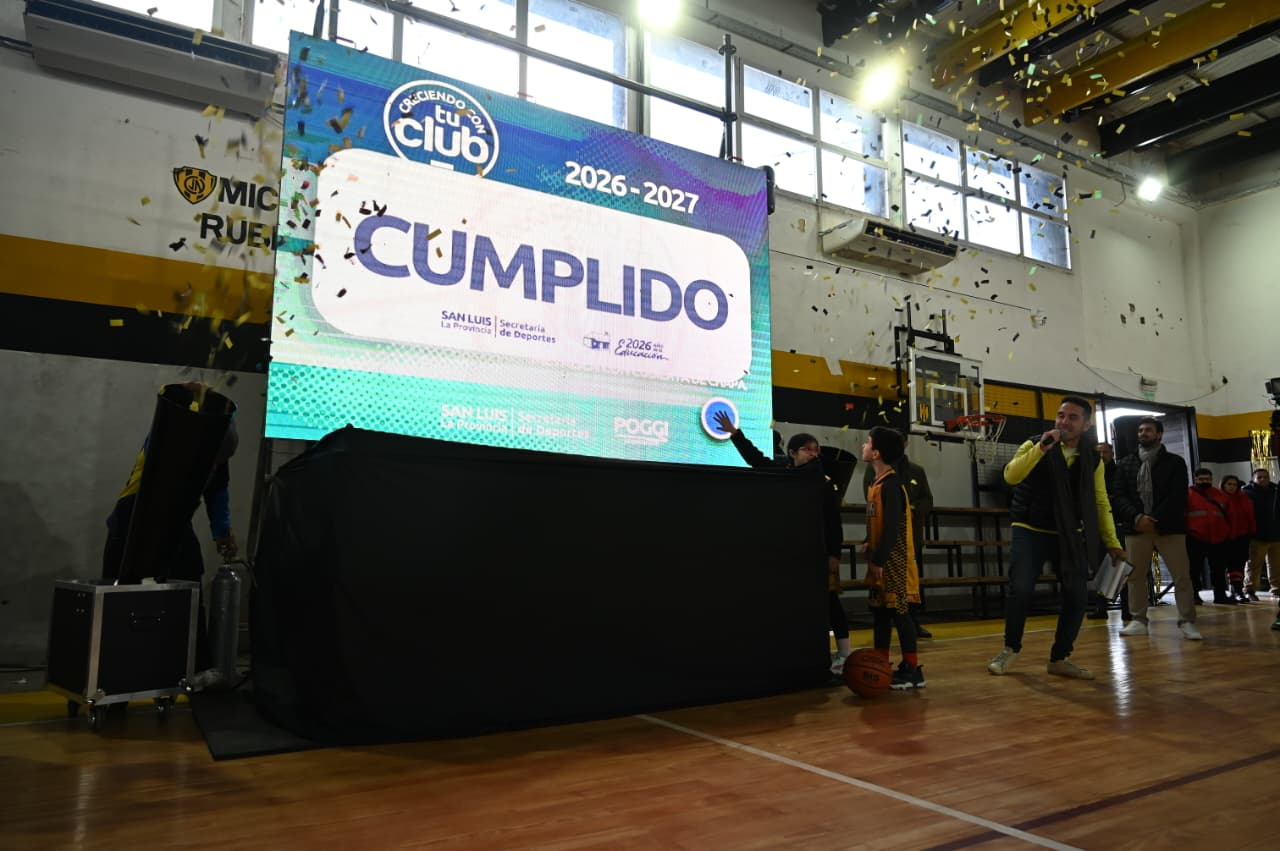Club Jorge Newbery inauguró un playón deportivo techado con apoyo del Gobierno de San Luis