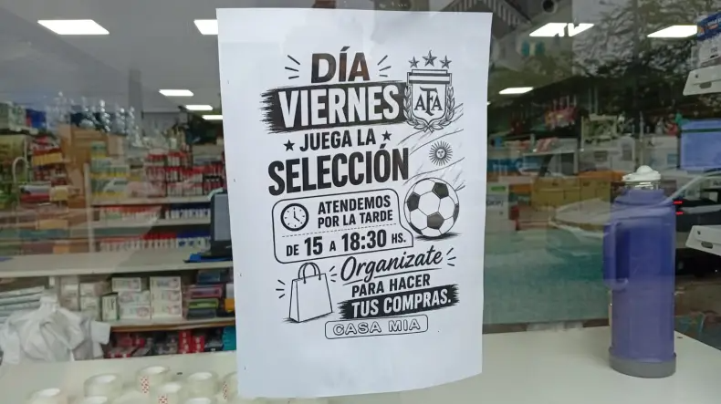 Comercios de Formosa modifican sus horarios por el partido de la Selección Argentina